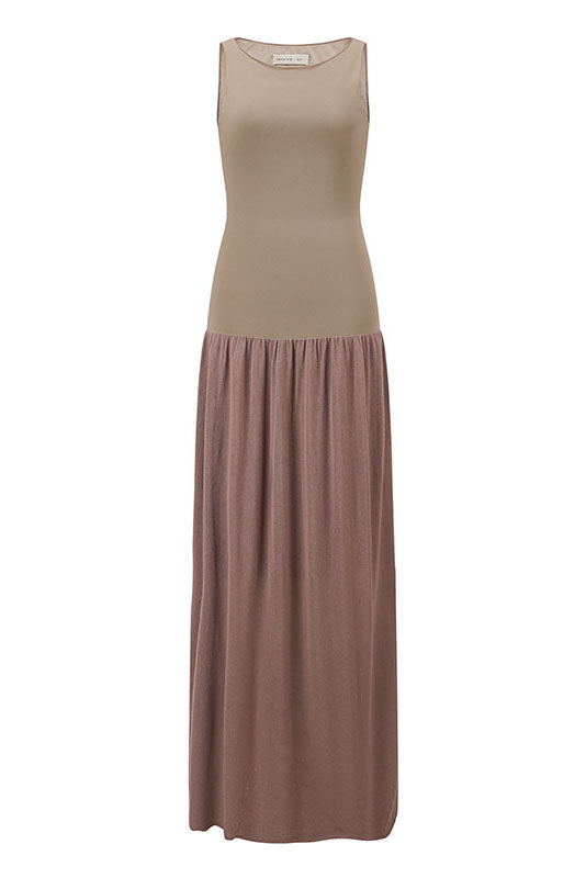 SWAYING 25 Early Autumn One-shoulder splicing bud vest dress SW-SW25PF2L02C1-KQ Khaki